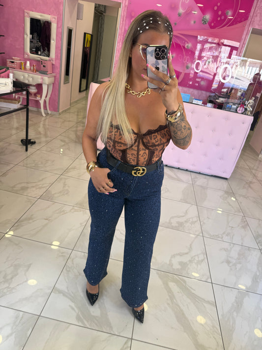 Jeans Blu Diamond Leopard