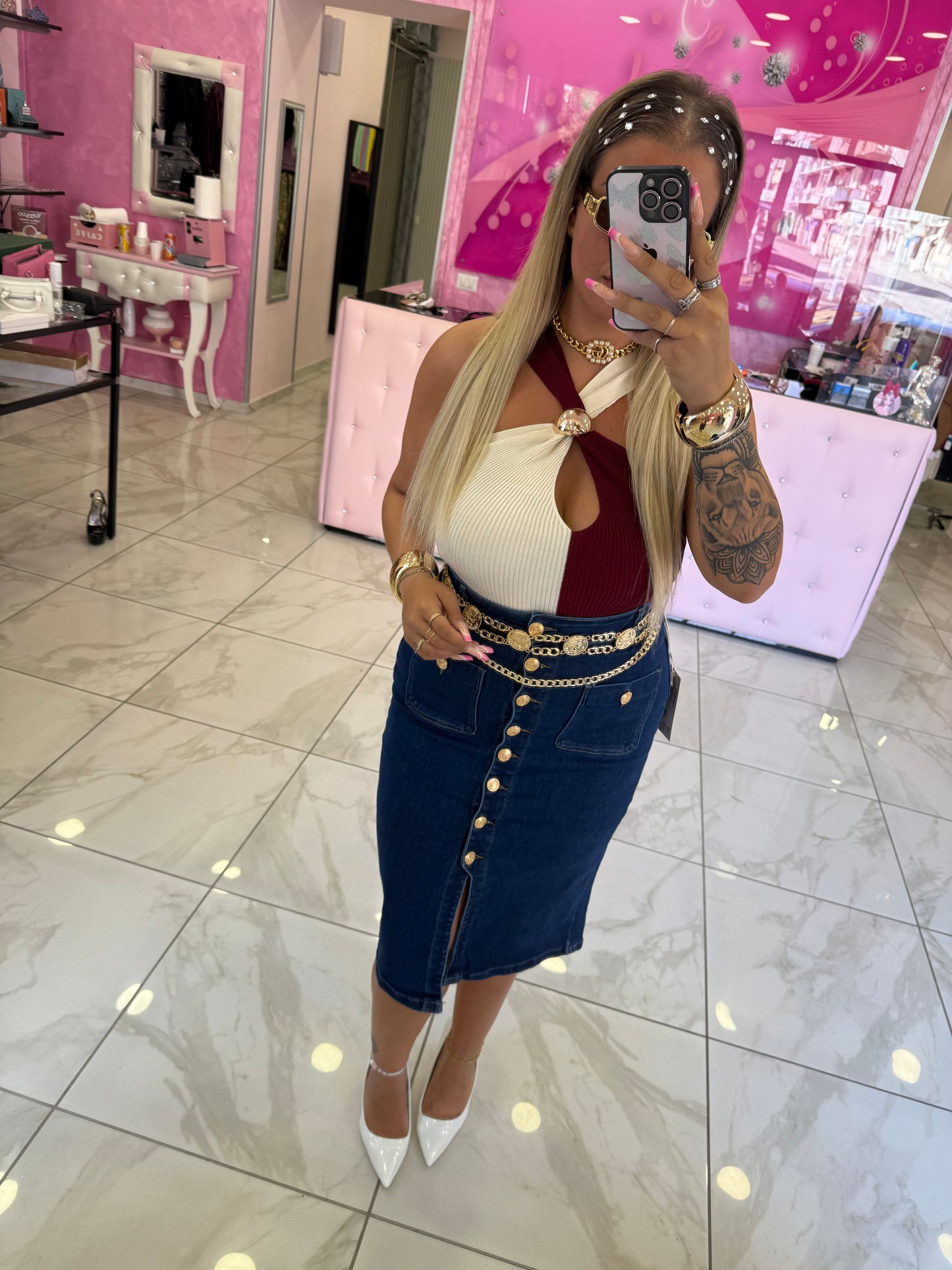 Gonna Modello Balmaïn Blu Jeans