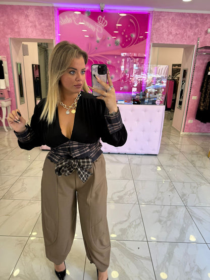 Camicia Bustier a Quadri