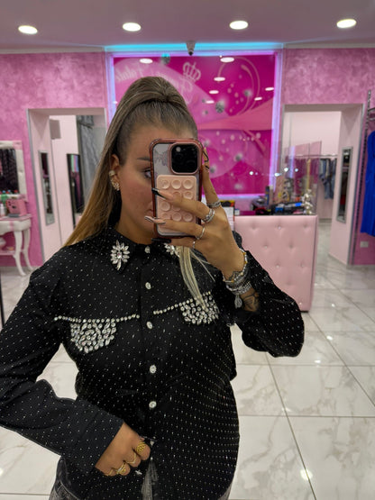 Camicia Strass Tasca