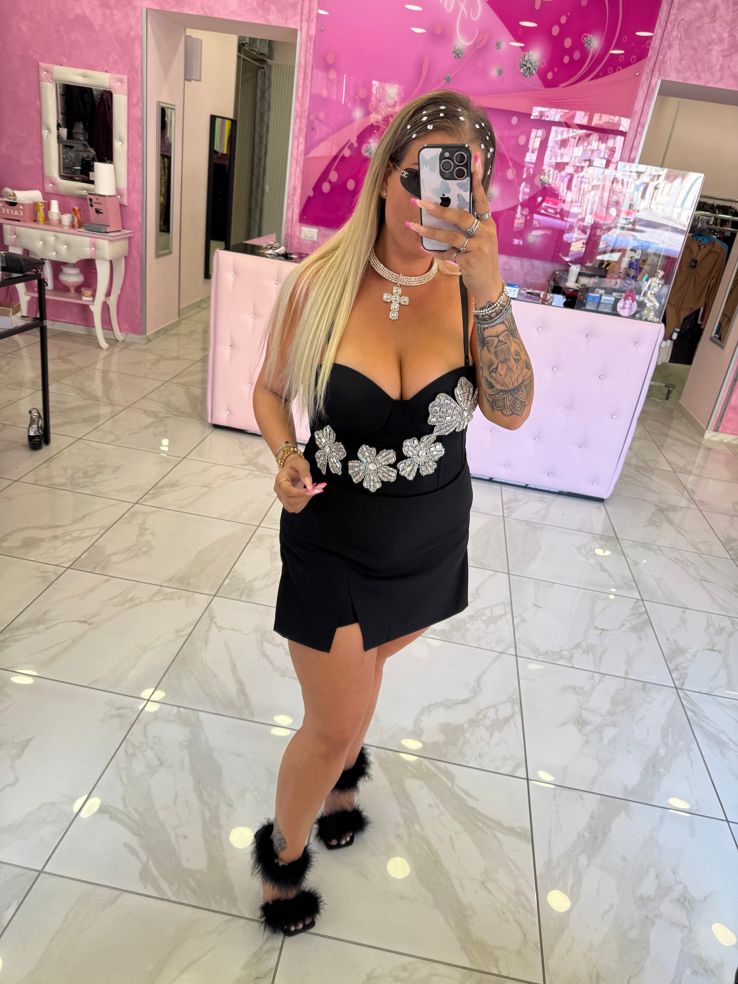 Crop Top Flowers Diamond