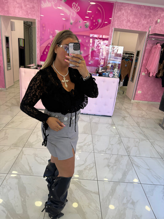 Camicia in pizzo nera