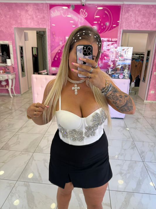 Crop Top Flowers Diamond
