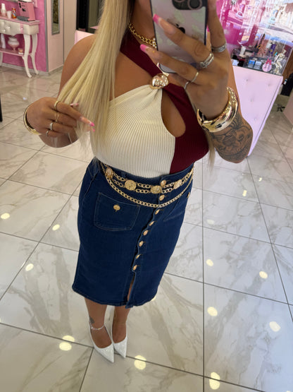 Gonna Modello Balmaïn Blu Jeans