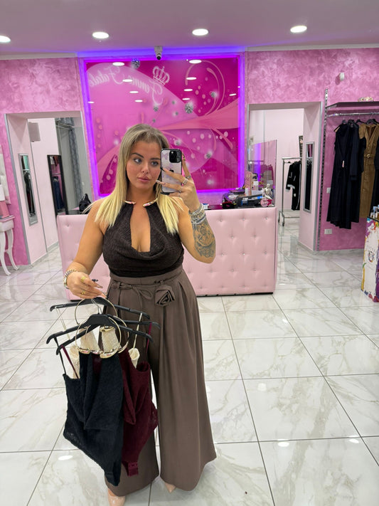 Body collier drappeggiato