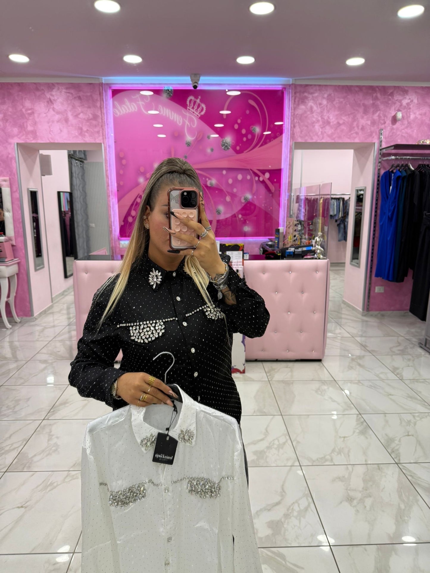 Camicia Strass Tasca