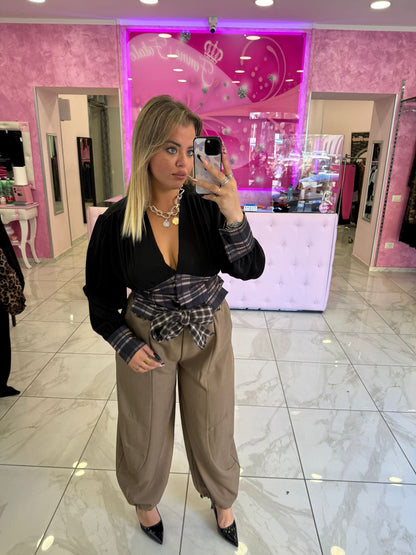 Camicia Bustier a Quadri